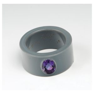 Amethyst on cut water pipe ring